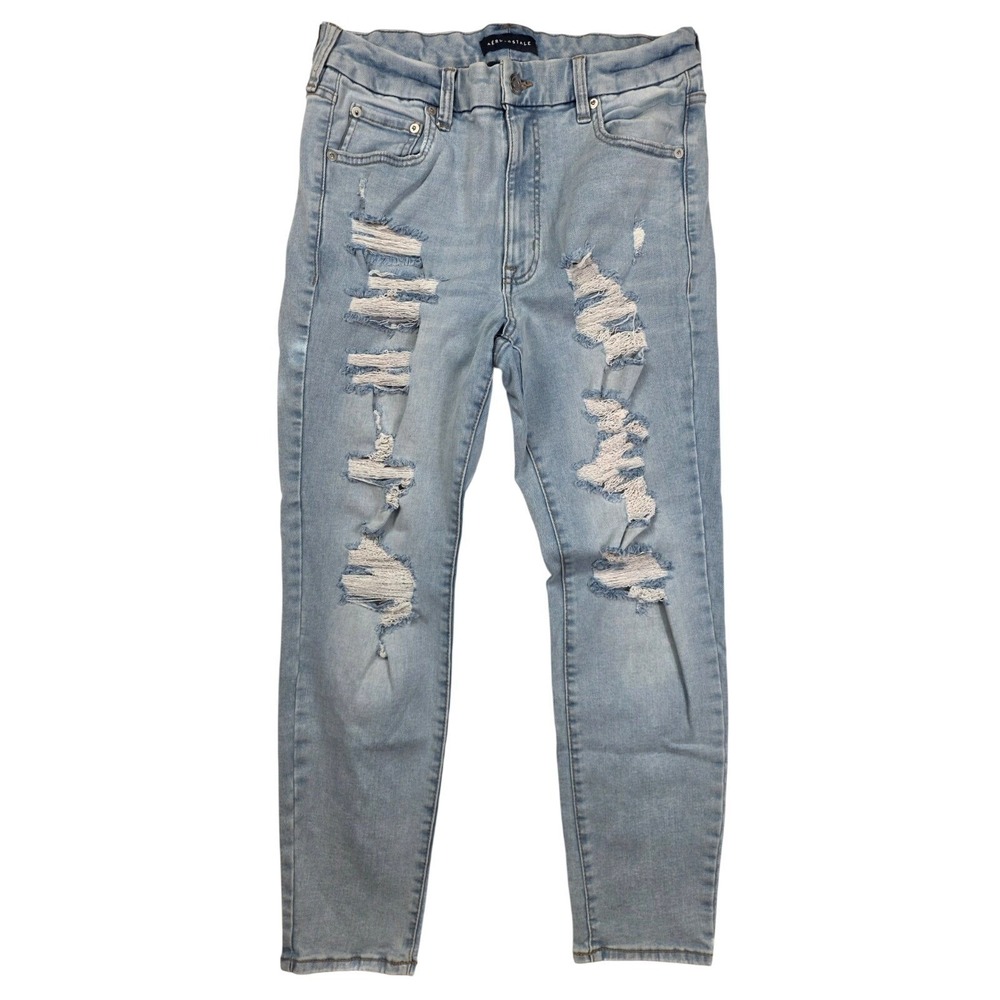 Aeropostale High Rise Distressed Stone Washed Curvy Jeggings Women's Size 16-32